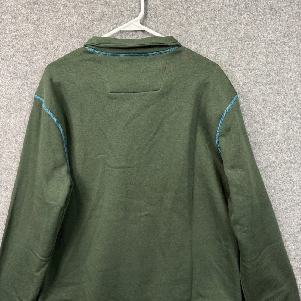 Robert Graham Fulham‎ Mens Deep Forest Green Quarter Zip Pullover Sweatshirt L
